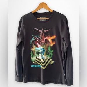 MINECRAFT THE END ENDERDRAGON T-SHIRT LONG SLEEVE MONJANG SIZE BOYS XL